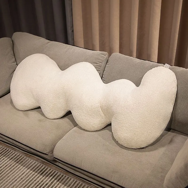 New Cloud Long Pillow Big Doll Girl Sleeps with Legs Clamping Sofa Bedside Cushion Bed Rest Adult Wave Backrest Decor Detachable