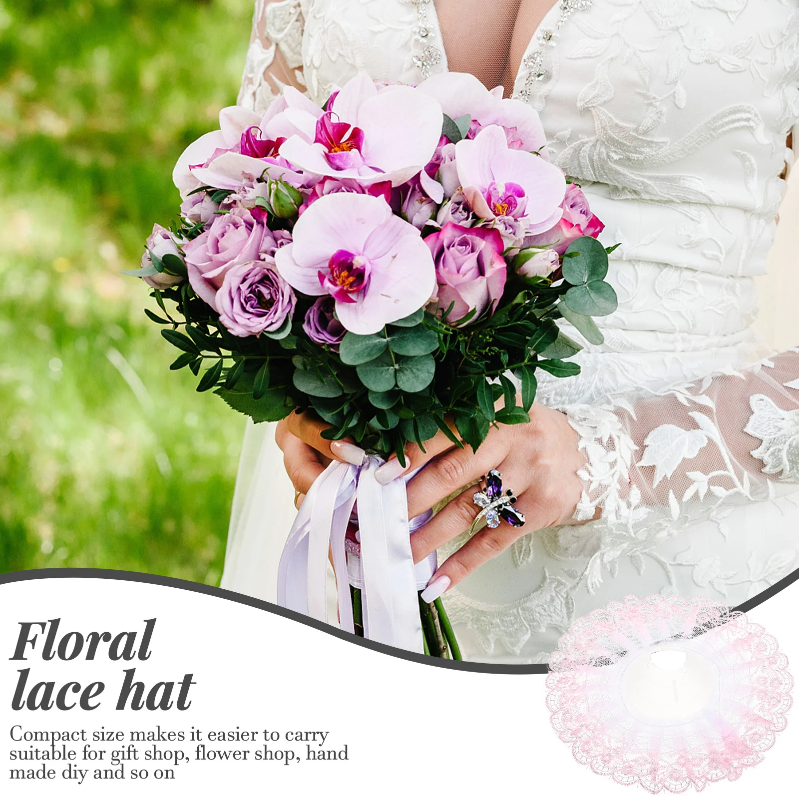 6 Pcs Bouquet Torus Lace for Artificial Flowers Decor Wedding Hat Fake Holder Arrangements Floral