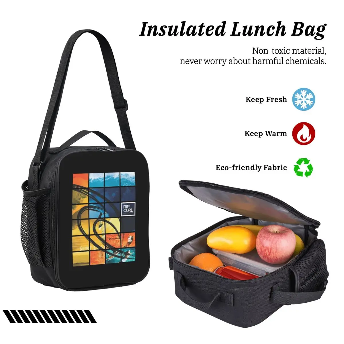 Posters Rip Curl Skates Logo Backpack Student BookBag School Bag Computer Shoulder Bags 3ps Insulated Lunch Bag Pencil Case