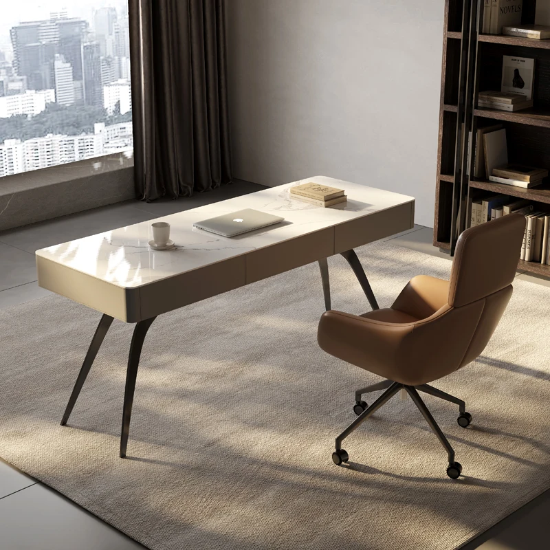 

Italian rock desk modern simple light luxury study desk designer high-grade home large desk computer desk