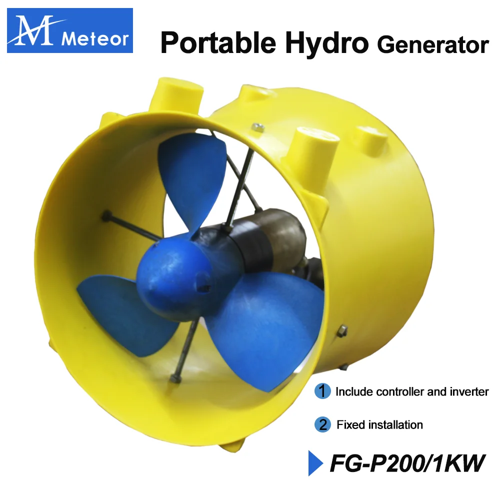 

12V 200W Hydraulic generator portable power generators Electricity for220V home appliances 1000W inverter generator water turbin