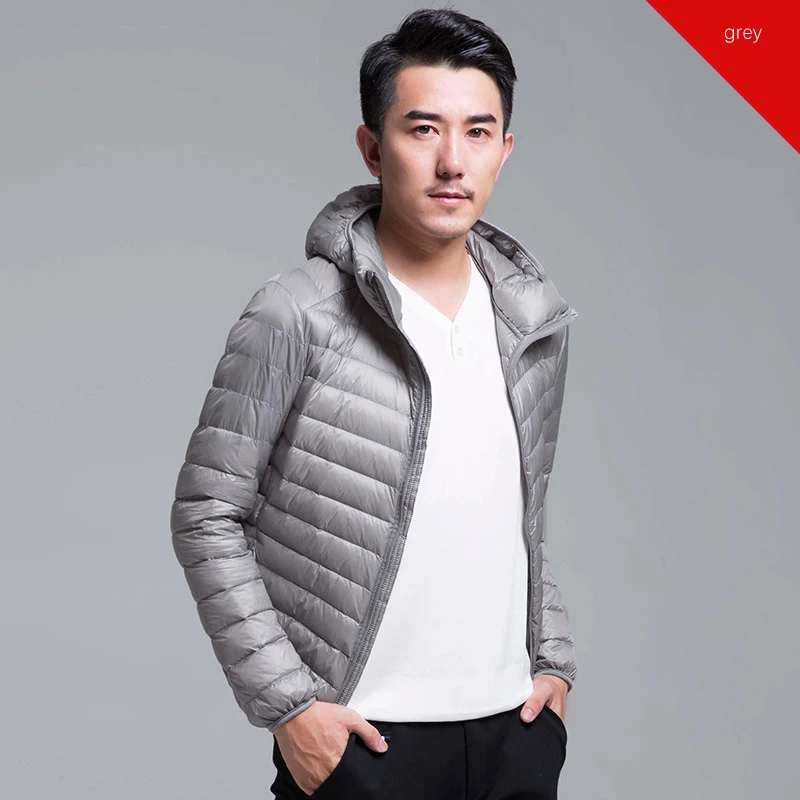 Men\'s hooded short down jacket 2024 new style Autumn and winter ultra-thin warm jacket All season ultra light down jacket