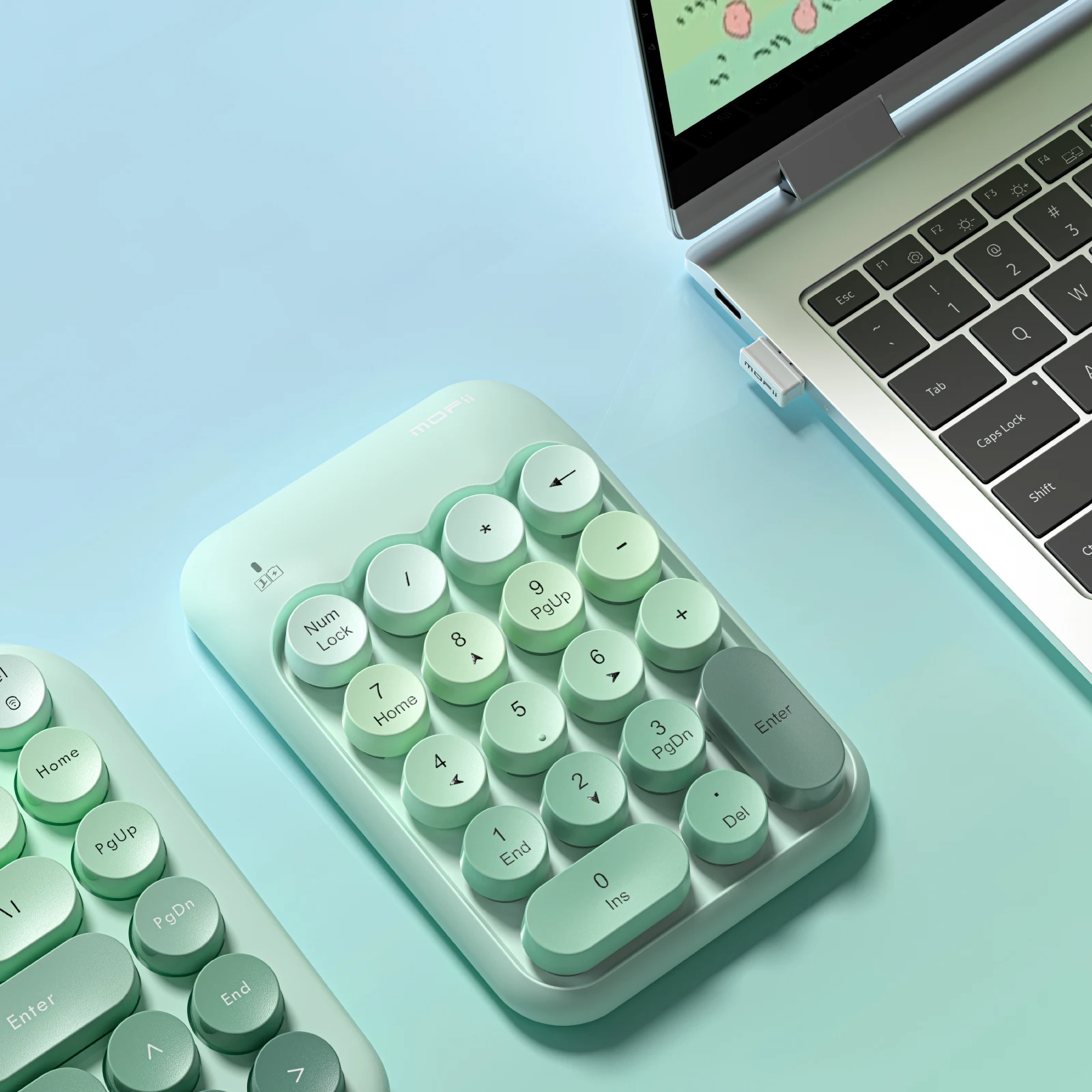 Verbeterd draadloos toetsenbord 2.4G numeriek toetsenblok - toetsenbord van volledige grootte met numeriek toetsenbord voor Windows Mac Linux