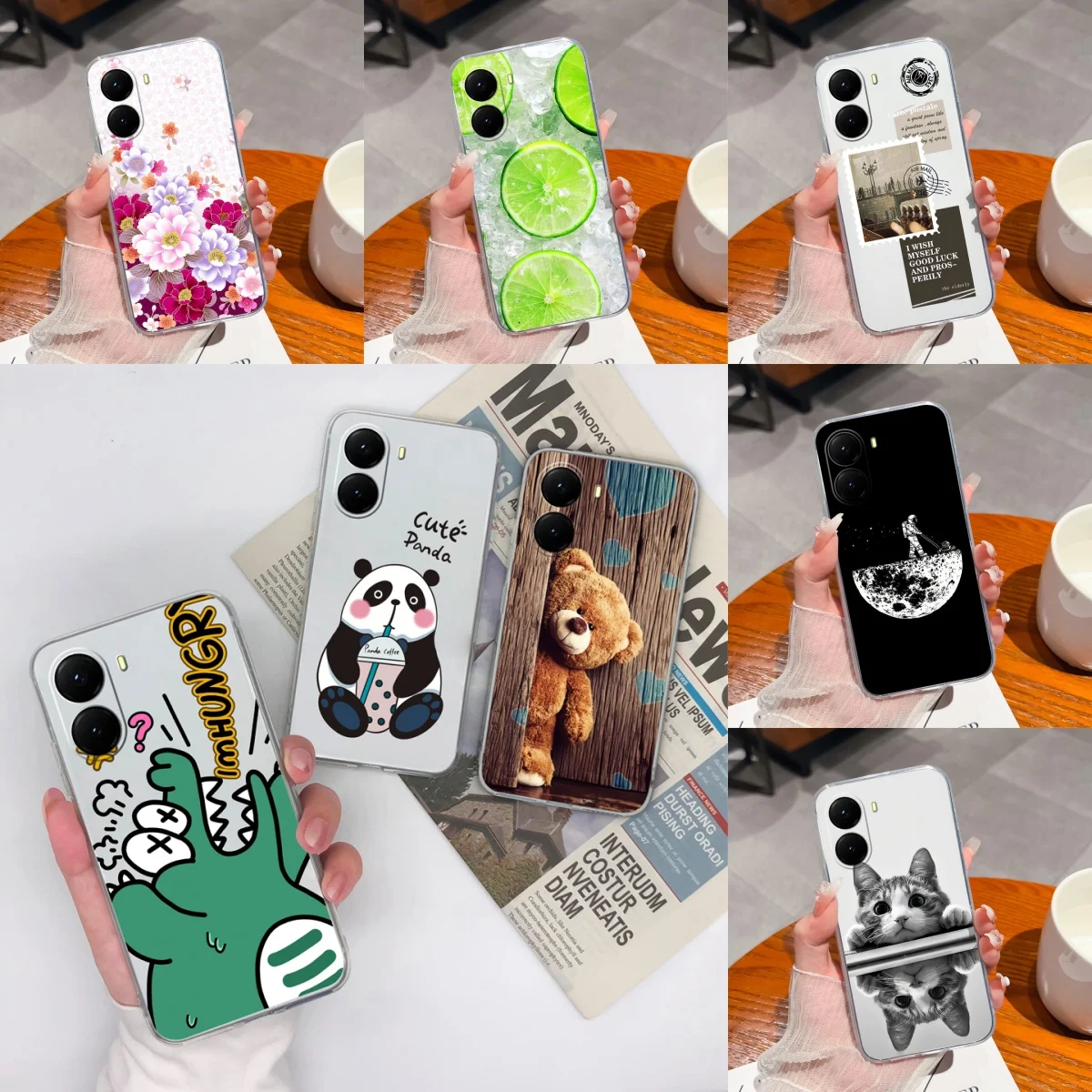 Case For Redmi Turbo 4 Cartoon Bear Panda Shockproof Anti-drop High Quality Transparent Bumper For xiaomi redmi turbo 4 Funda