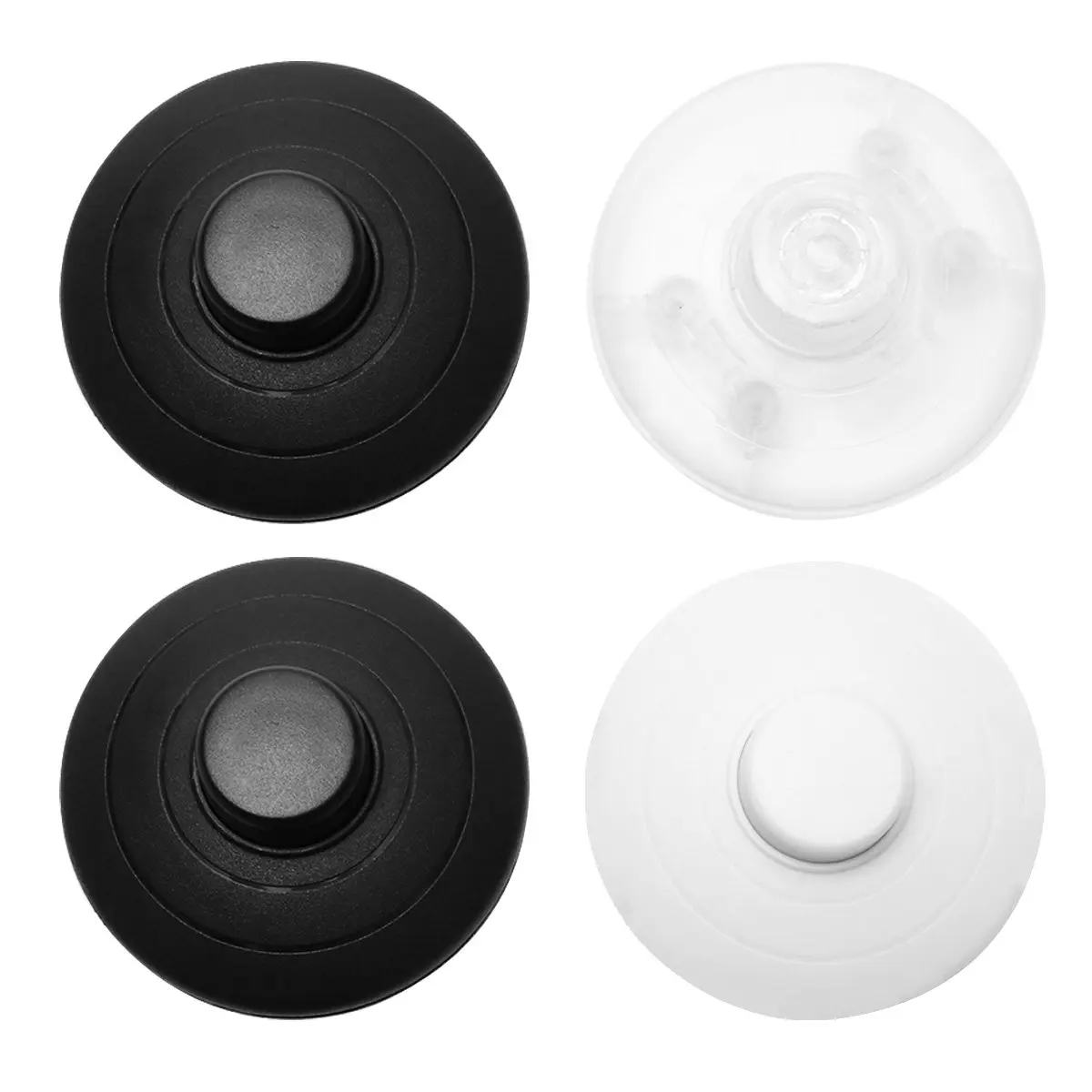 4Pcs Round Foot Pedal Switch Self Locking for LED Lamp Control Floor Desk Operated Easy Install Flame Retardant PP
