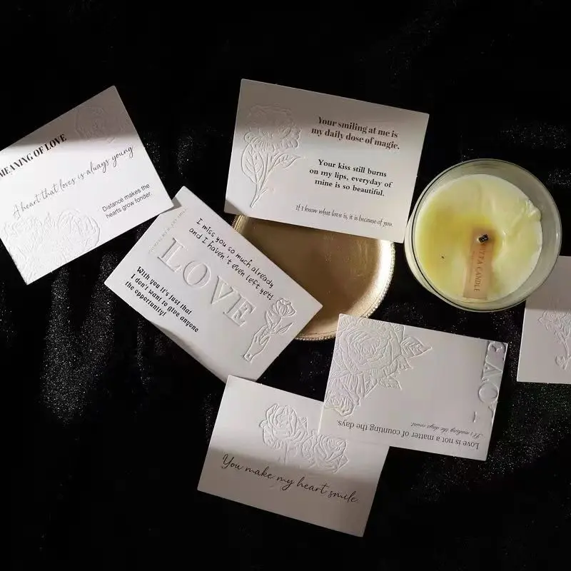 

custom 100pcs High Quality Custom Printing Embossed Cotton Paper Cardboard Name Die Cut Business Card