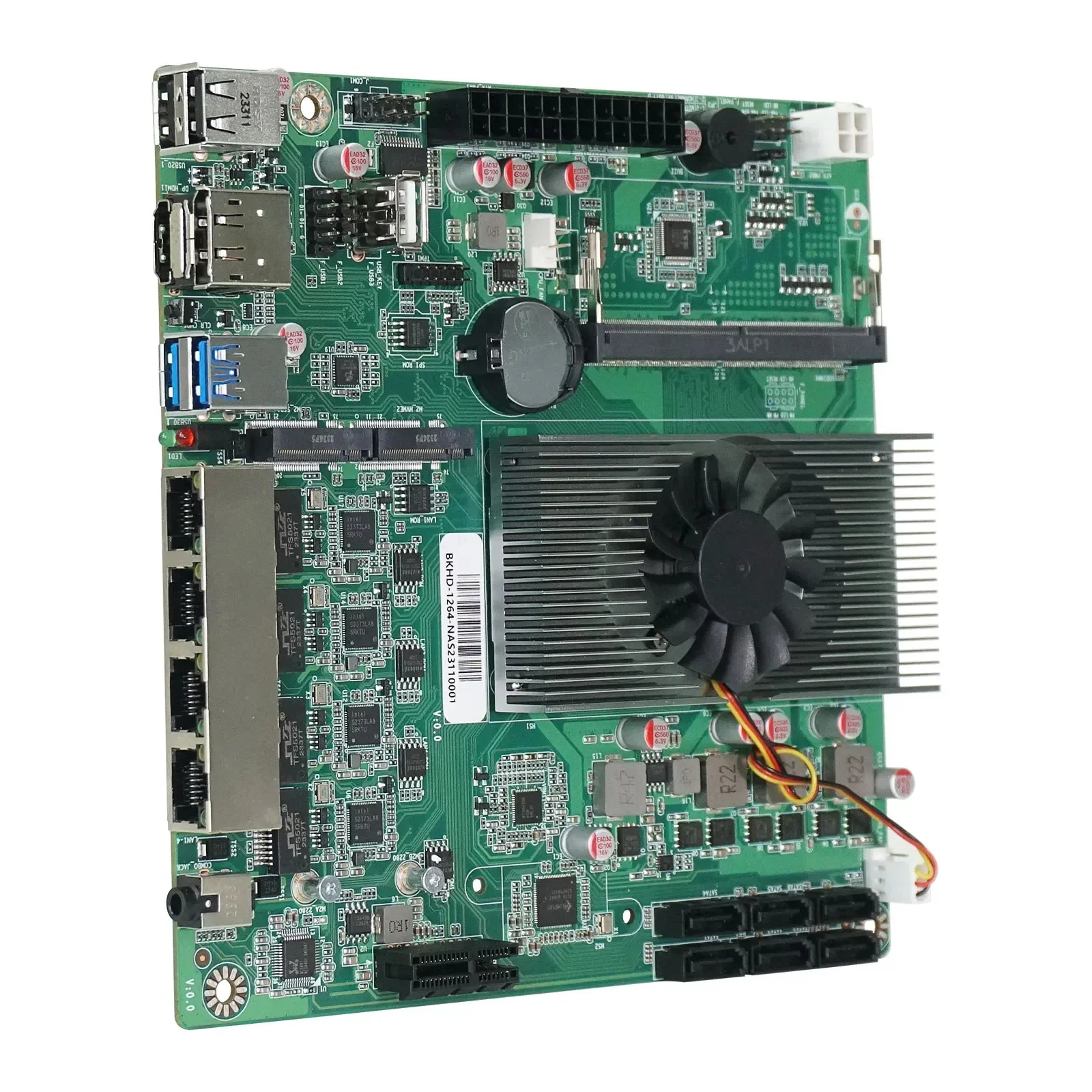 Scheda madre NAS Intel N150 N100 di 12a generazione 6 alloggiamenti 6 * SATA3.0 4 * 2.5G i226 PCIE X1 1 * DDR5 4800 MHz Scheda madre Firewall con percorso morbido ITX