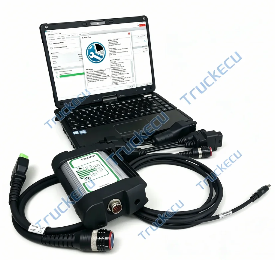 v2.8.241 for vocom1 88890300 come with rugged laptop vocom Heavy Duty Truck excavator OBD2 Diagnostic Scanner Tool Support euro6
