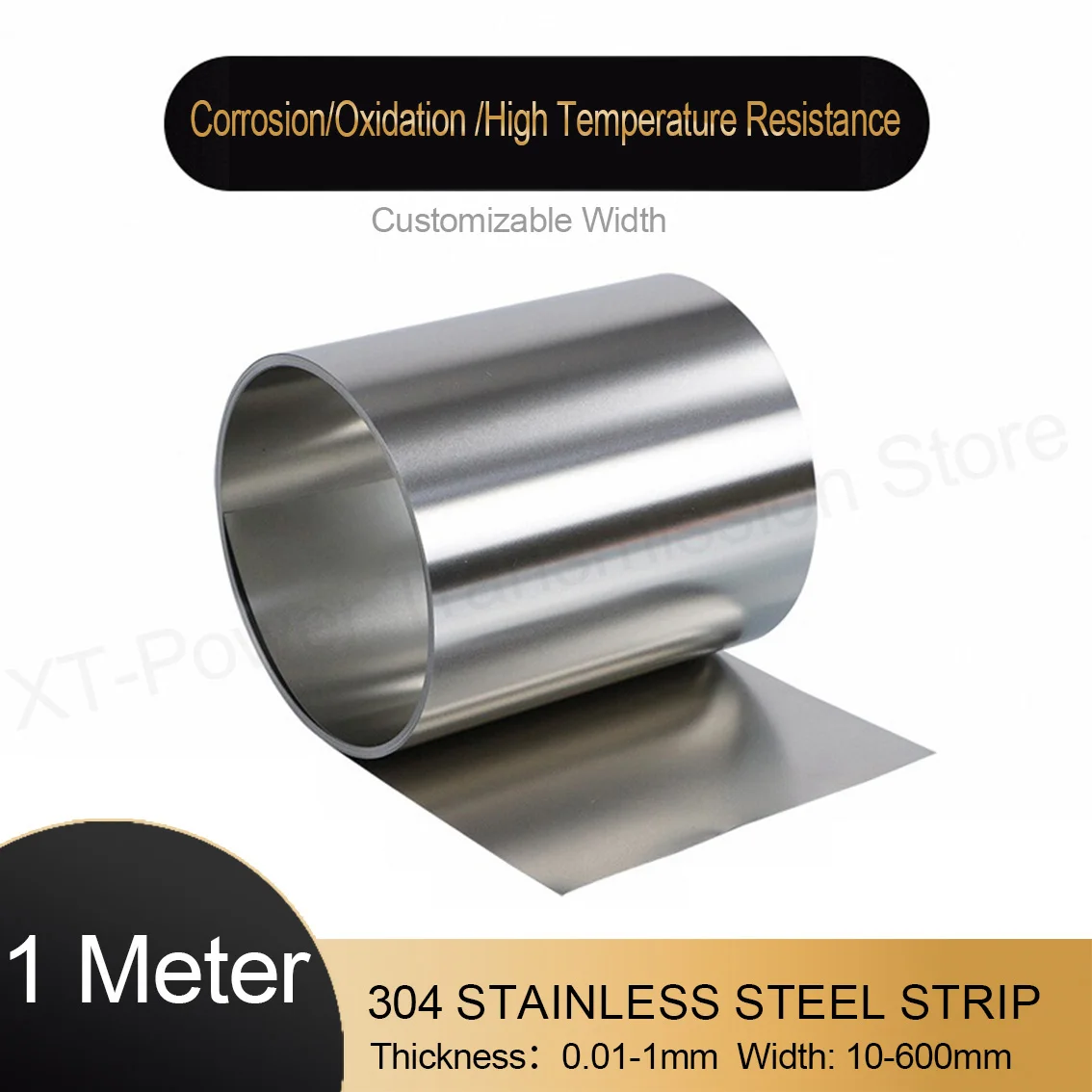 

1 Meter Thickness 0.01-1mm 304 Stainless Steel Strip Thin Sheet Foil Roll Width 5-300mm for Precision Machinery Mold Gasket Etc