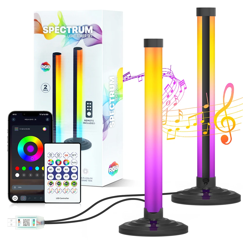 Intelligente LED-Eck-Stehlampe, RGB, Traumfarbe, 24 Tasten, Bluetooth, App-Steuerung, Musiksynchronisierung, Timer, Eckbeleuchtung für Schlafzimmer, Wohnzimmer