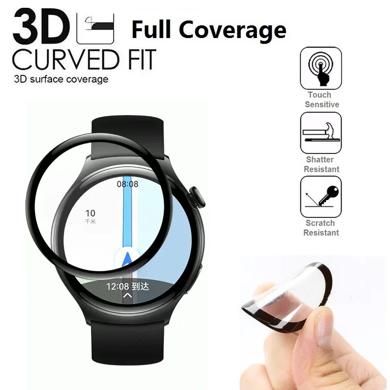3 шт., защитная 3d-пленка с закругленными краями для умных часов Huawei Watch 4 Pro