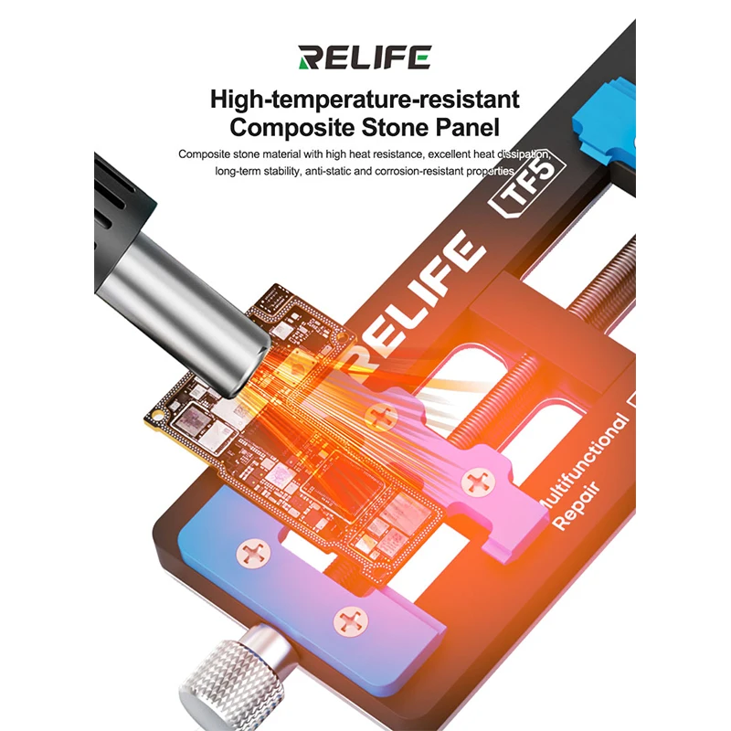 RELIFE TF5 Dispositivo di riparazione multifunzionale Alta compatibilità per vari strumenti di riparazione del supporto per schede madri di telefoni cellulari