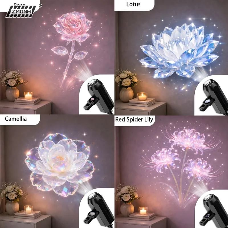 

[H]10 Patterns Dreamy Floral Pattern Projection Light For Room Wall Ceiling Romantic Atmosphere Decoration USB LED Night Light