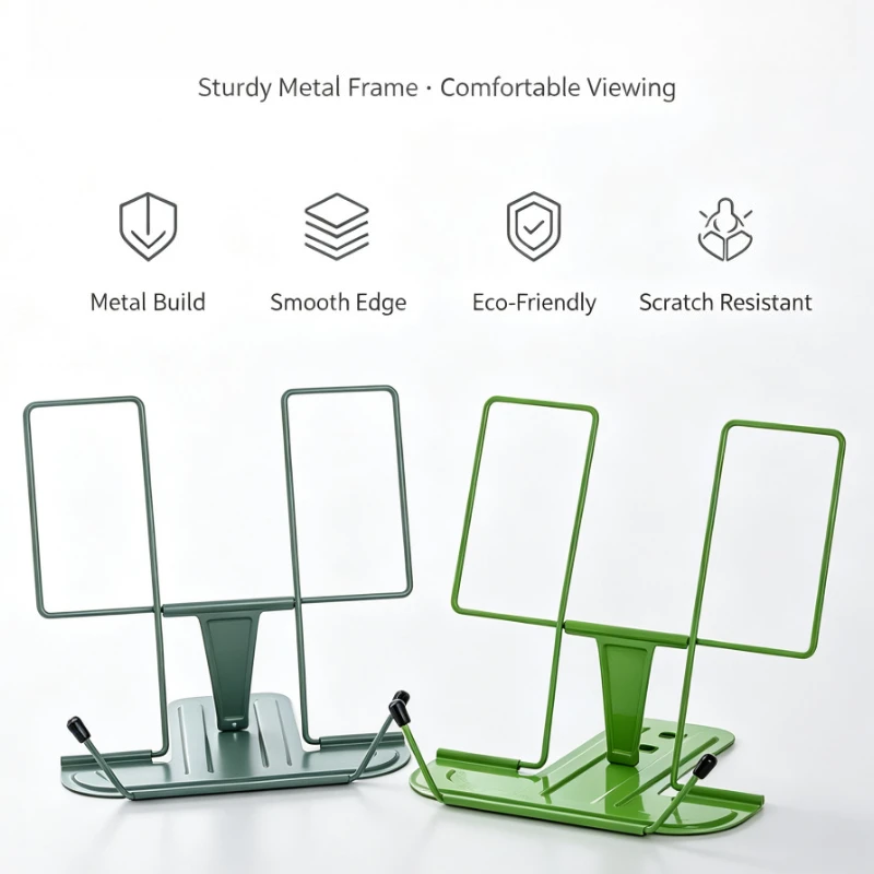 Simple Metal Reading Stand Stable and Not Easy To Collapse Foldable and Adjustable Bookshelf Portable Music Score Stand