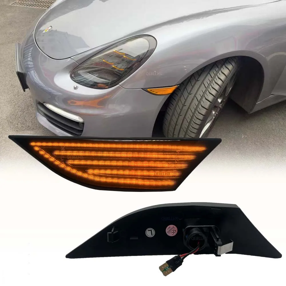 

[No Dynamic] Bumper Reflector LED Side Marker Light Turn Signal Lamps For Porsche 911 Carrera 991 Boxster 981 Cayman 982 GT2