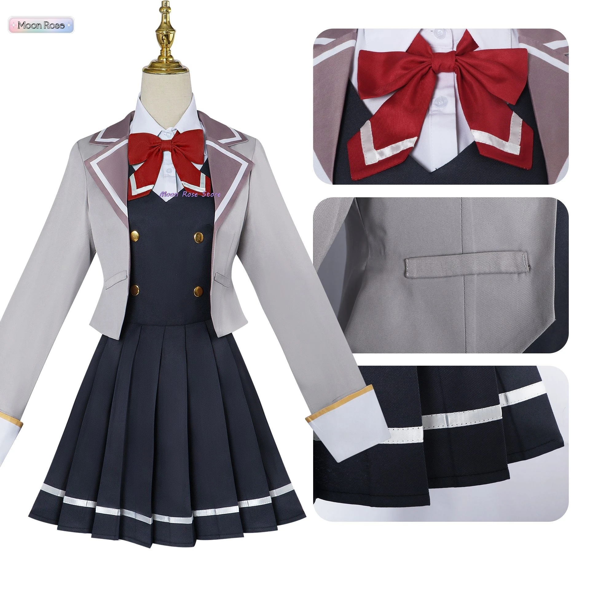 Alisa Mikhailovna Kujou Cosplay Costume Wig Anime Roshidere Alya Dress School JK Uniform Stockings Hairband Shirt Halloween