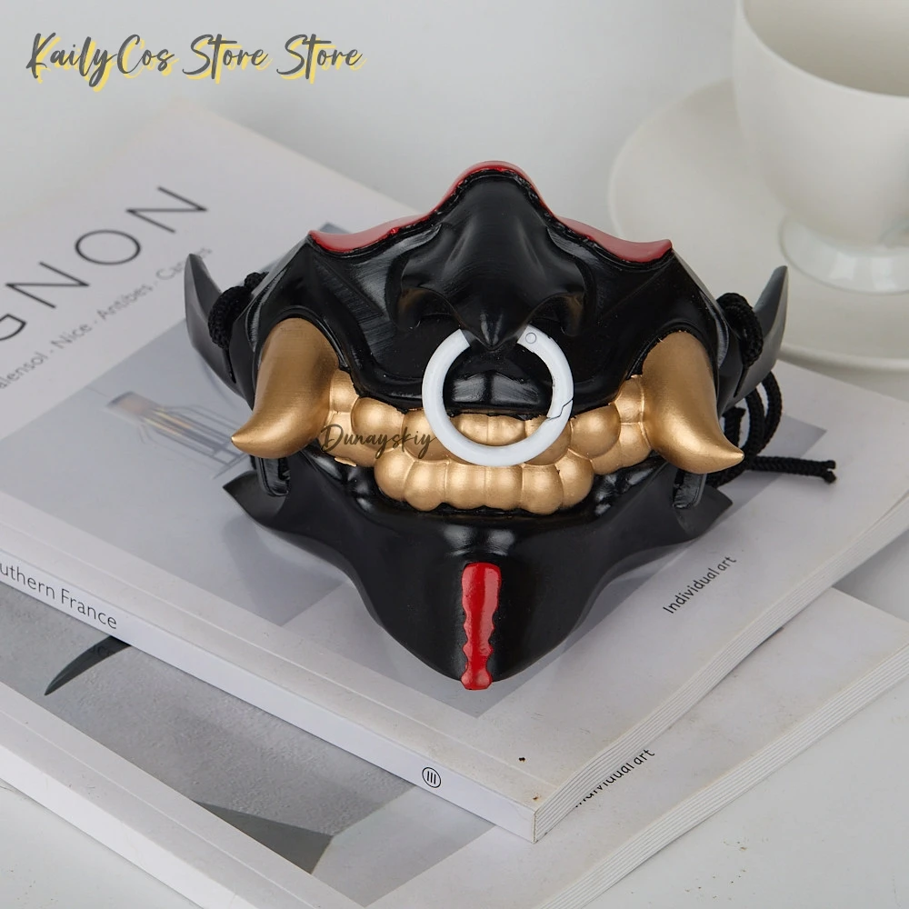 

Adults Resin Mask Cosplay Mask Half Face cosplay Mask Half Surrounding Halloween Mask Halloween Black Mask Props Scary