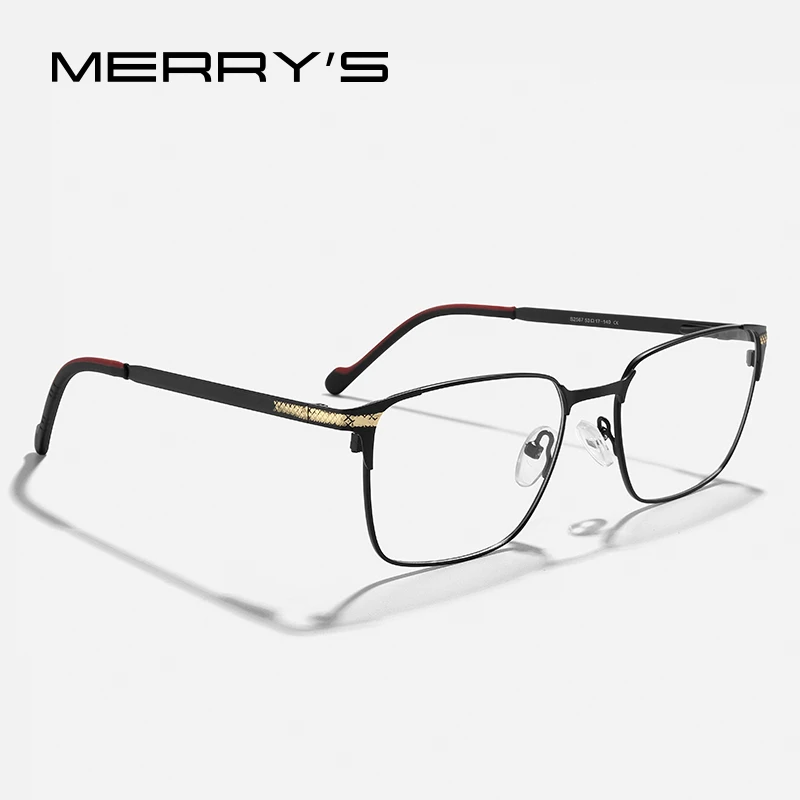 MERRYS DESIGN Men Titanium Alloy Business Style Glasses Frame Male Square Ultralight Eye Myopia Prescription Eyeglasses S2567