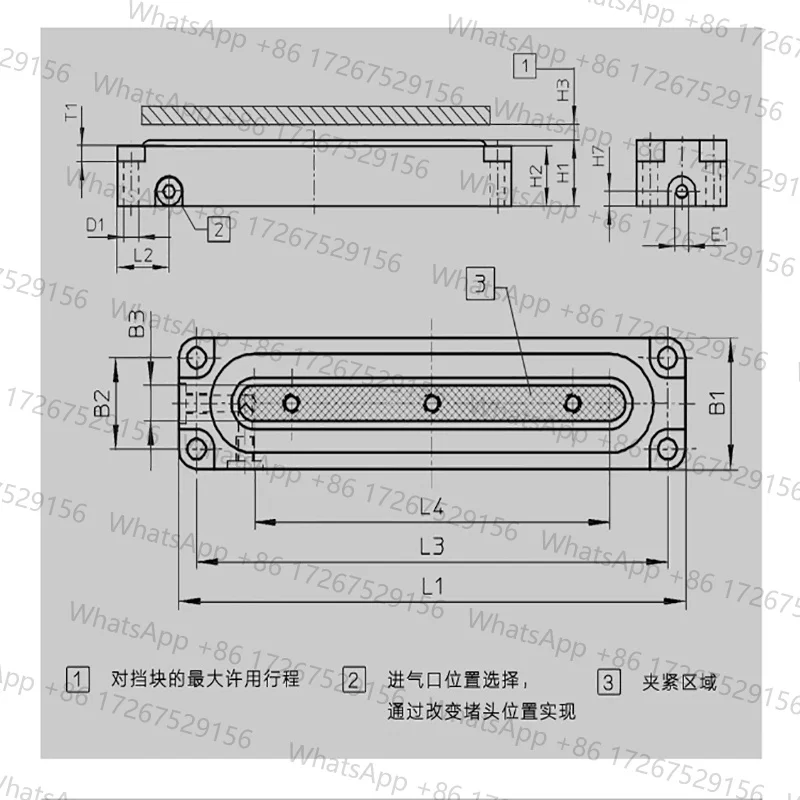 EV-20/180-120-75-15/63-40-30-3-4-5 13290 13291 13292 Diaphragm-Type Clamping Cylinder
