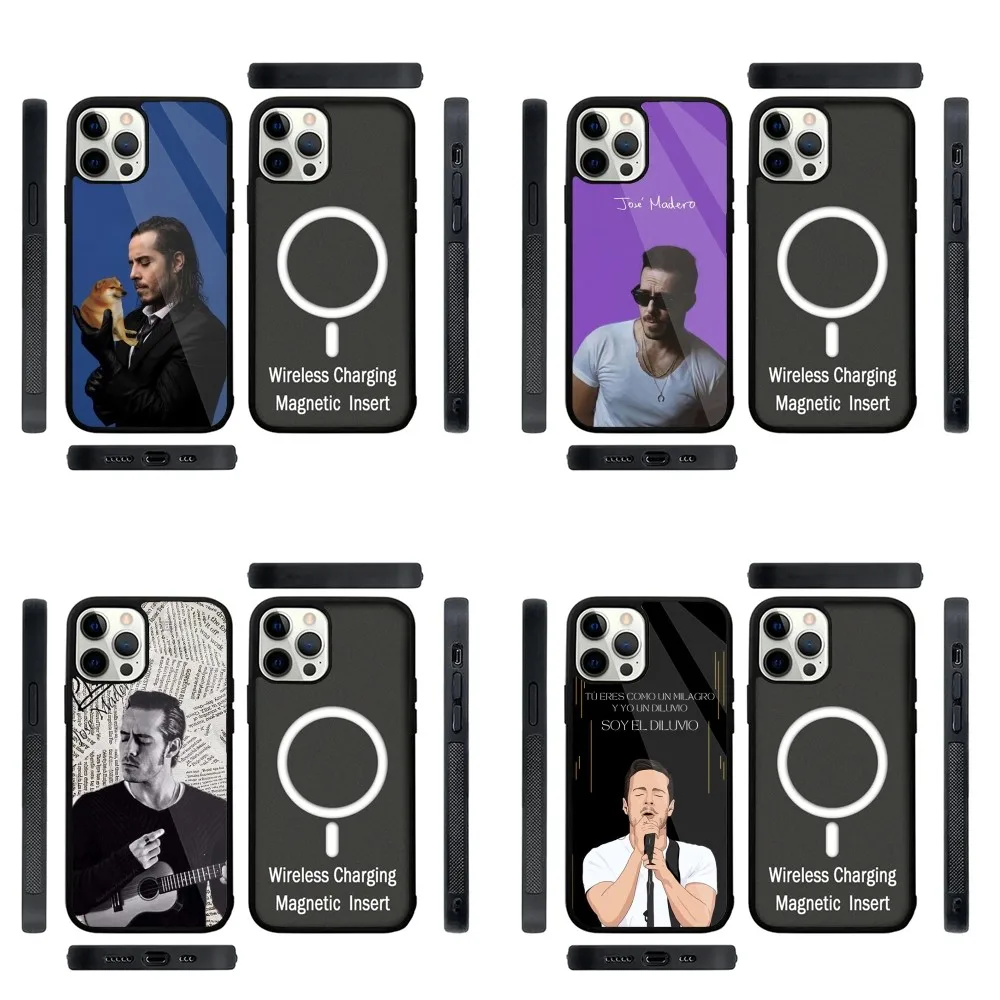 Funda de teléfono Jose Madero Singer magnética fuerte para IPhone 16,15,14,13,Pro,Max,Plus,11,12,Mini para carga inalámbrica Magsafe