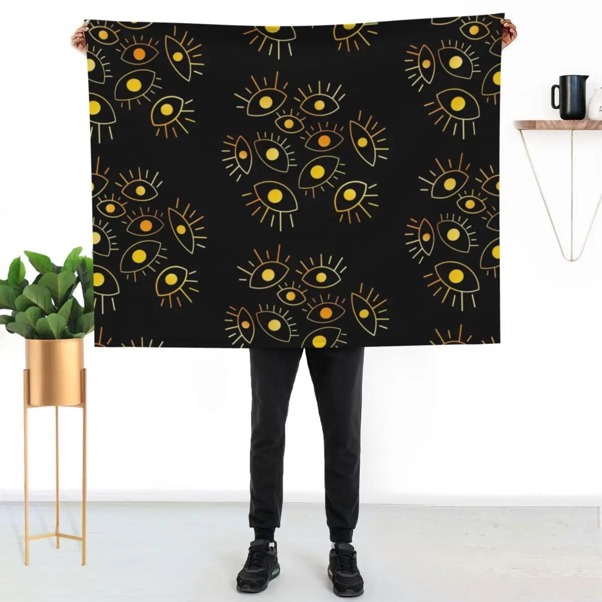 Eyes of the Void - Golden Fire Throw Blanket Custom Furry Sofa Quilt Retros Soft Plaid Blankets