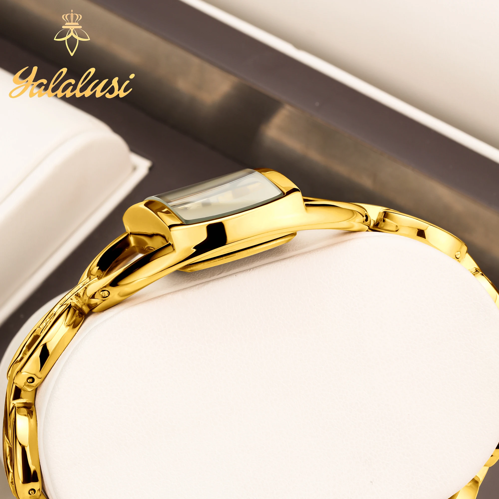 YaLaLuSi Women's Quartz Watch Gold Color Elegant Gorgeous Style With Box Watch Remover 2024 Hot New Ion Plating