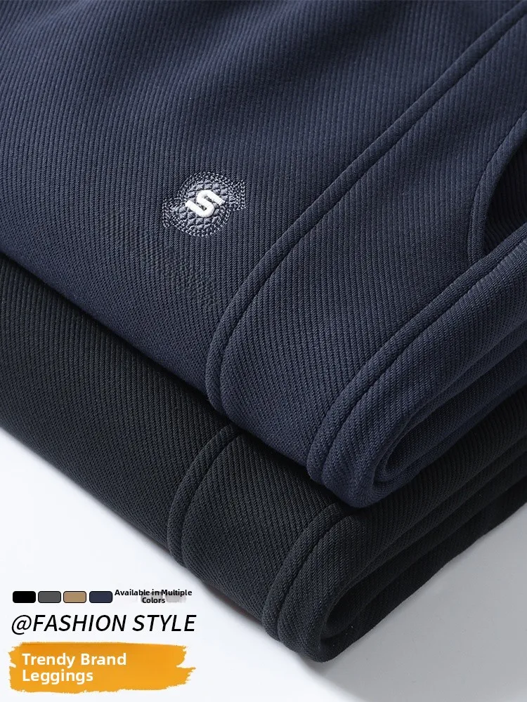 

Faionable Autumnal Loose Fit Sweatpants with Dstring And Cuffed Design Youthful And Versatile Nine-Tenths Polyester Casu...