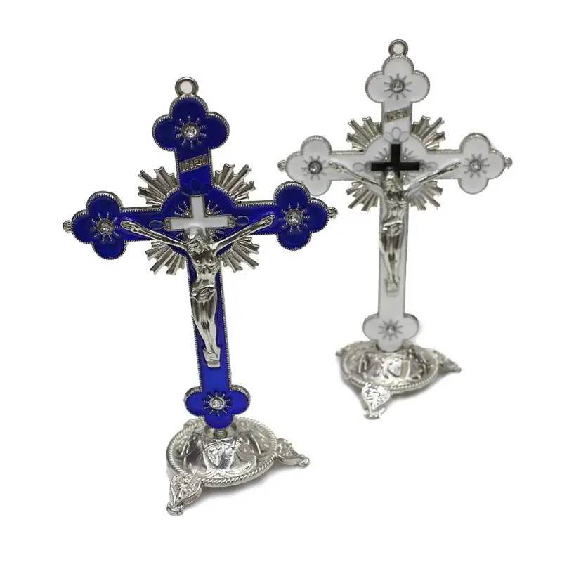 Plum Blossom Metal for Cross Jesus Christ Bitterness Church Sacred Statue Ornaments Office Household Religious Goods Dropship