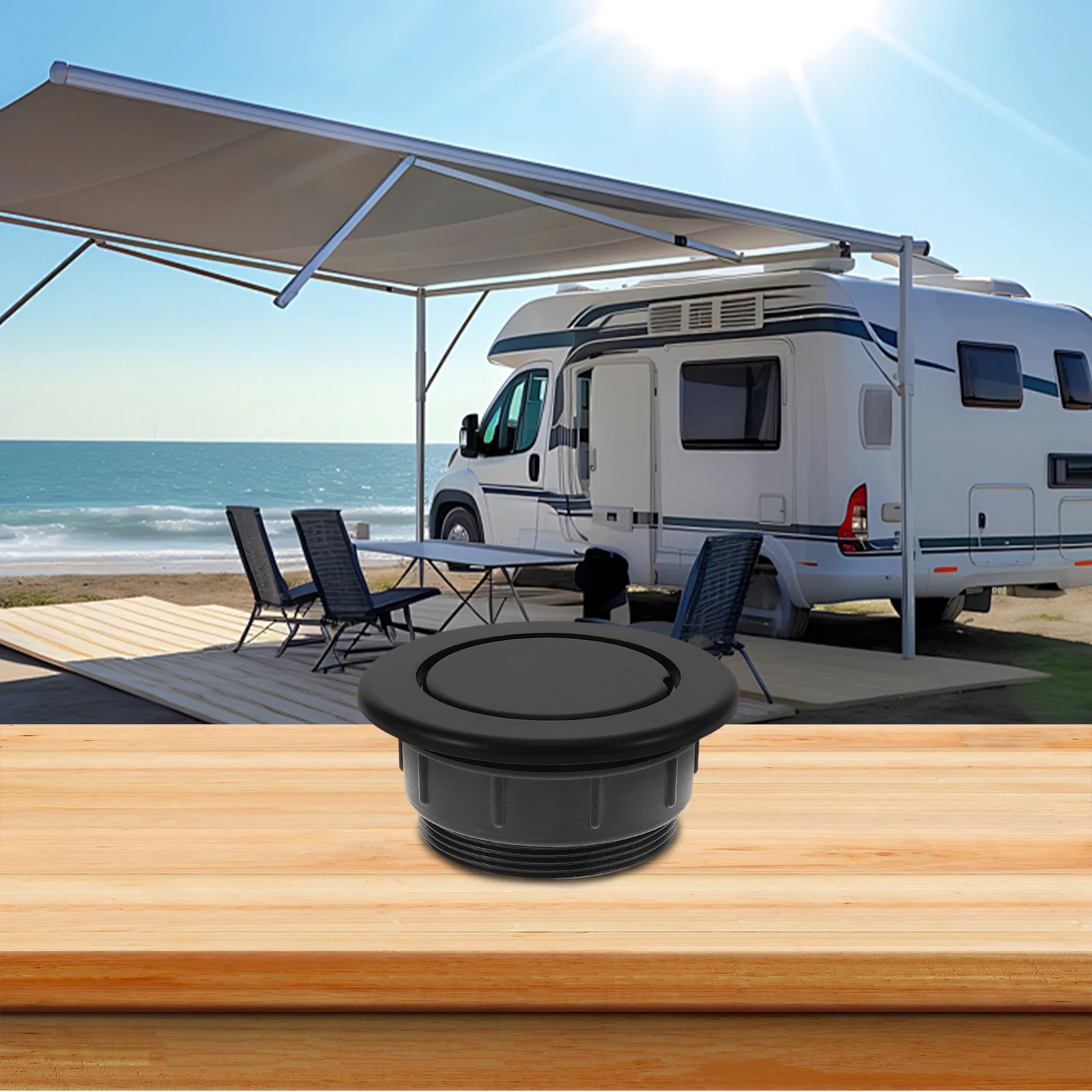 

Patio Umbrella Hole Ring Plug Cap Set 1.63 Inch Black Transparent Plastic Outdoor Table Cover Accessories