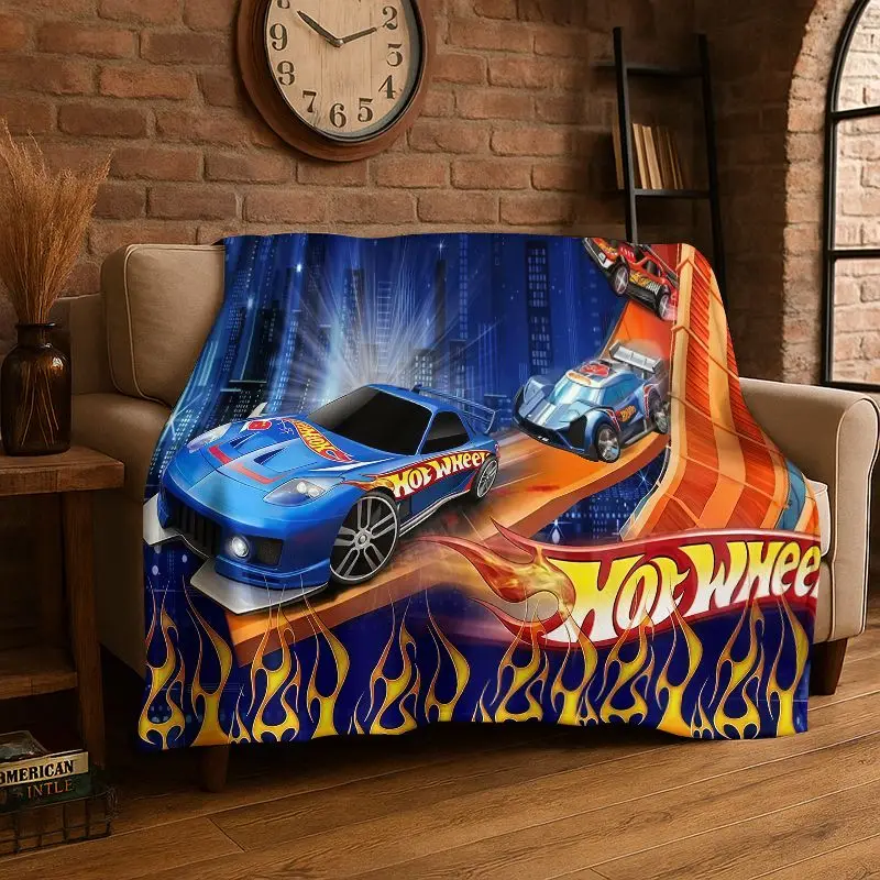 Racing Car H-Hot Wheels MOTO Soft Flannel Throw Blanket,Warm Cozy Blanket for Bed,Couch,Sofa,Bedroom,Living Room,Travel,Picnic