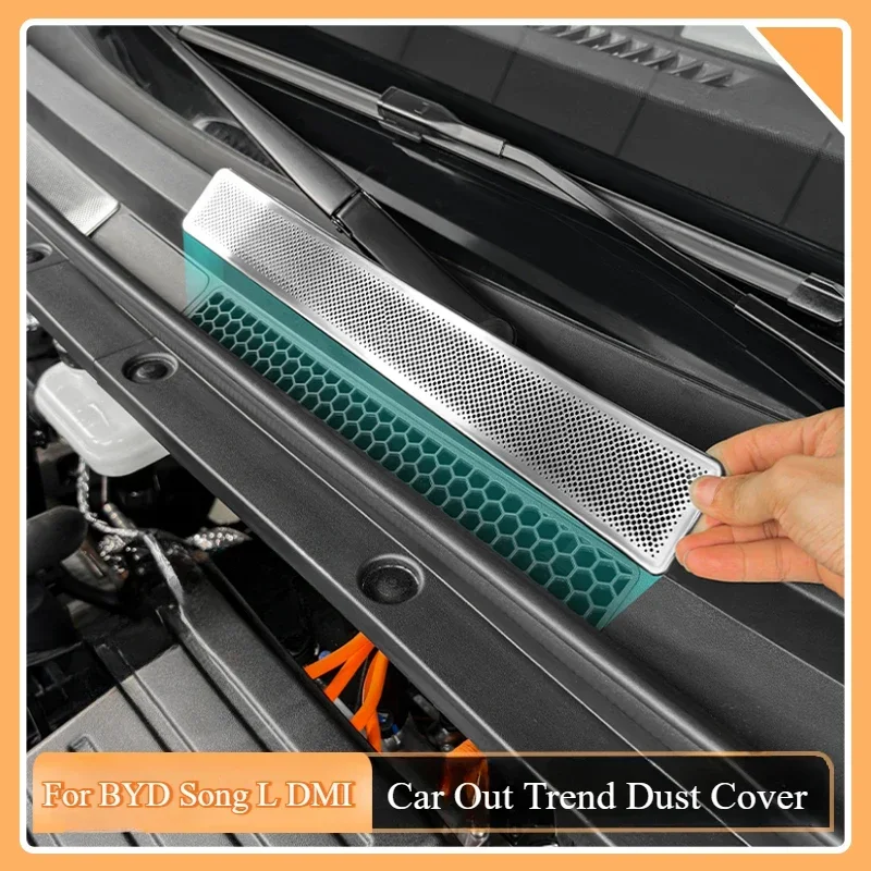 For BYD Song L DMI Car Front Cover Out Trend Dust Cover Anti-blocking Dust-proof Stainless Steel Modification Auto Accessories