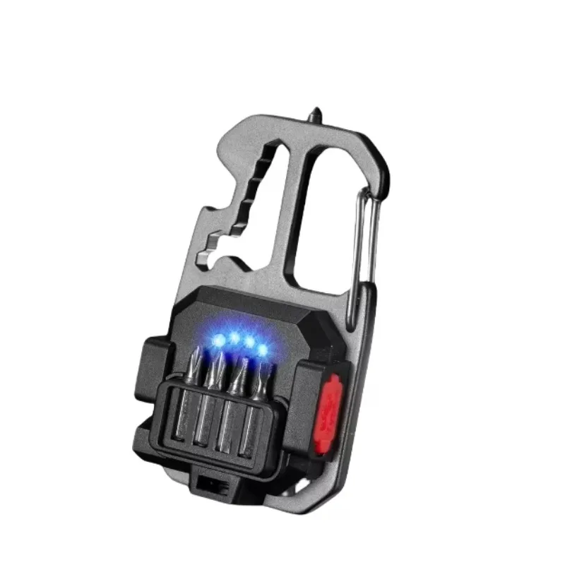 Multifunctional Waterproof Dimmable Keychain Light Portable Emergency COB Flashlight Strong Magnetic Charging Work Light