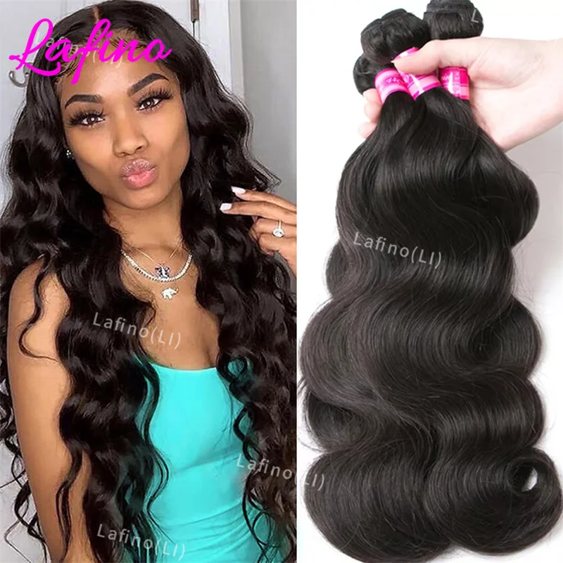 

30-дюймовые пучки объемных волн, человеческие волосы, бразильские пучки волос, 100% натуральные черные человеческие волосы, 1 3, 4 шт., пучки парика