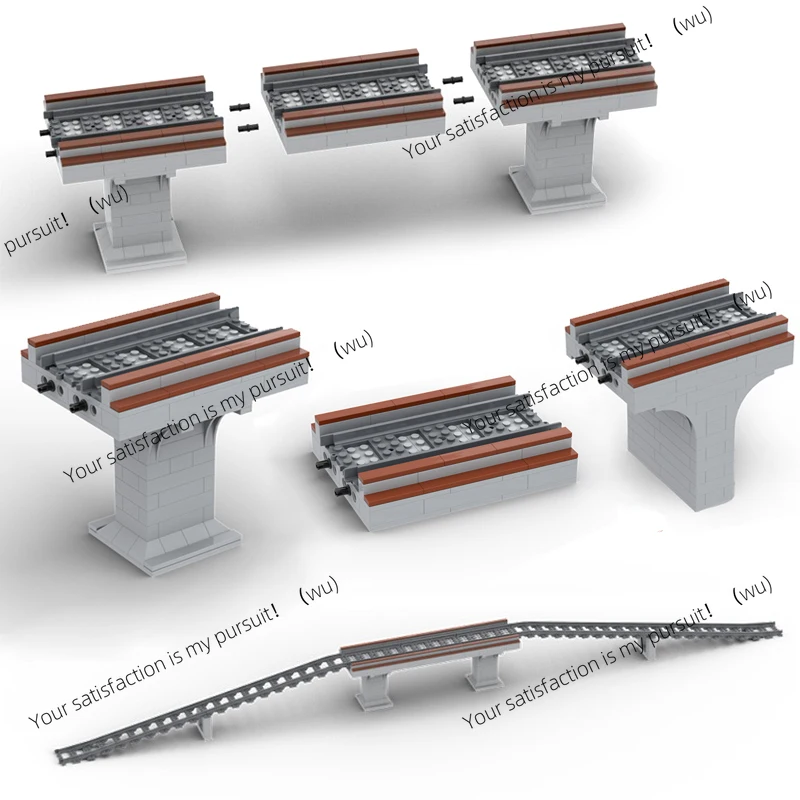 

Train Track Bridge Dock Ramp Accessories Track Model Blocks DIY Bricks Toys Gifts for Boys