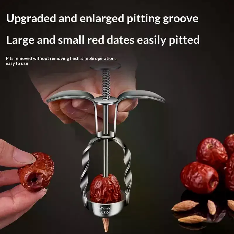 Stainless Steel Red Date Pitter Jujube Corer Cherry Olive Fruit Remover Tool Hawthorn Pitting Kitchen Gadget