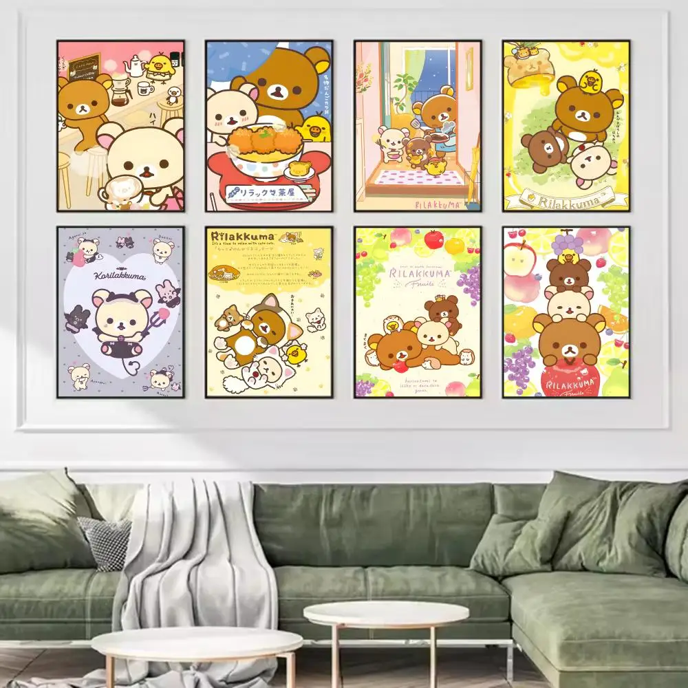 Cute Cartoon R-rilakkuma Poster Trendy And Easy-to-Apply Wall Art Stickers For Home Decor And Dorm Room Walls
