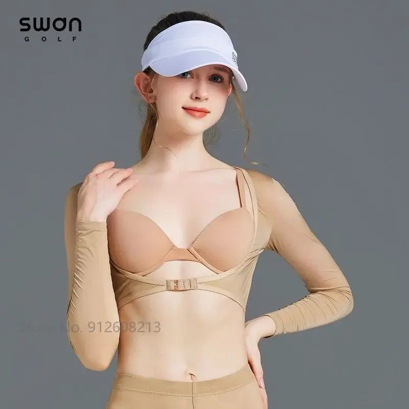 SG Women Ice Silk Cooling Golf Shirts Breathable Sports Underwear Summer Ladies Quick Dry Golf Stocking Sunscreen Thin Leggings