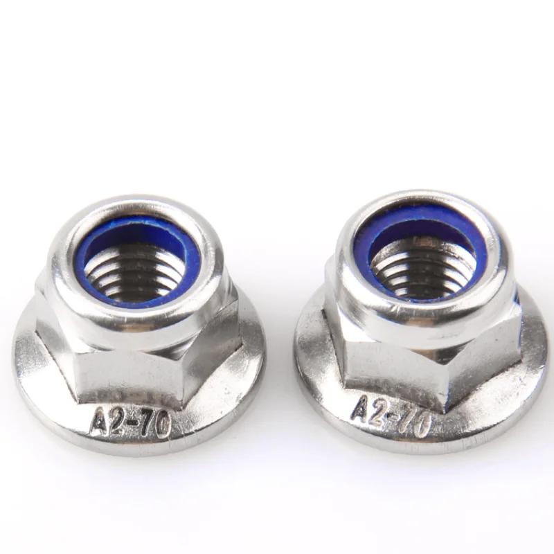 M3 M4 M5 M6 M8 M10 M12 304 Stainless Steel Hex Flange Nylon Insert Lock Nut Self-locking Nylock Locknut