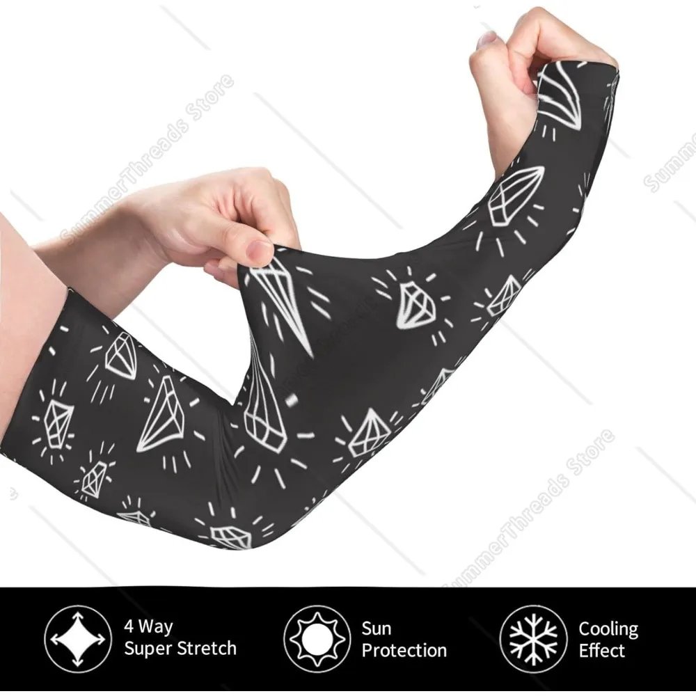 Bracciale da tatuaggio antiscivolo con maniche in ghiaccio di seta da fattoria da giardino in cristallo anti-uv con maniche a braccio diamantate per uomo e donna