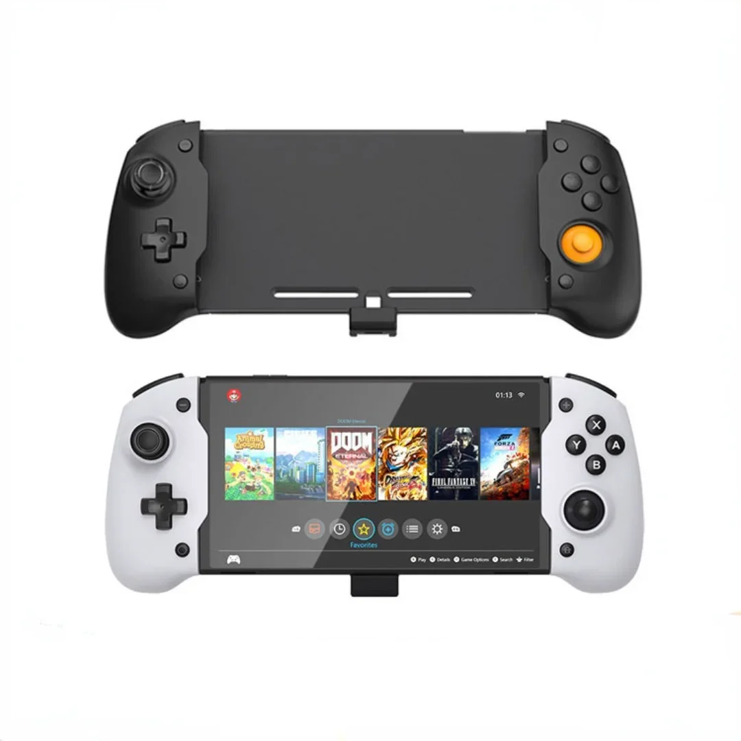 Plug and Play Grip Controller for Nintendo Switch/Switch OLED handheld mold Ergonomic Grip 6-Axis Gyro Dual Motor Vibration