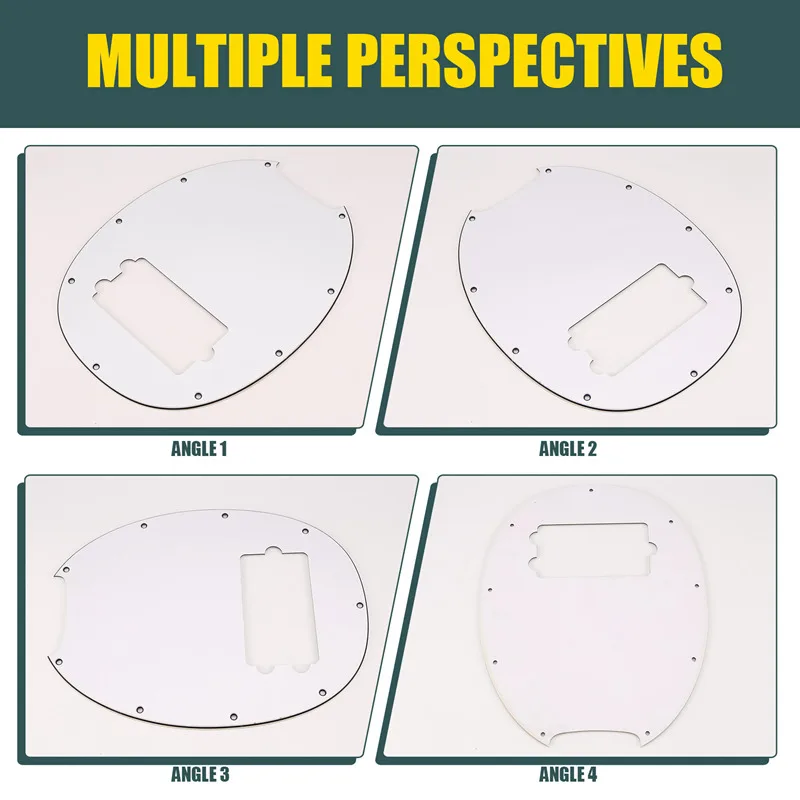 9 lubang Bass Pickguard cocok Mm Klasik 4 Bass pelat gores pencungkil untuk 9-lubang Pickup rendah cocok untuk musisi (putih)