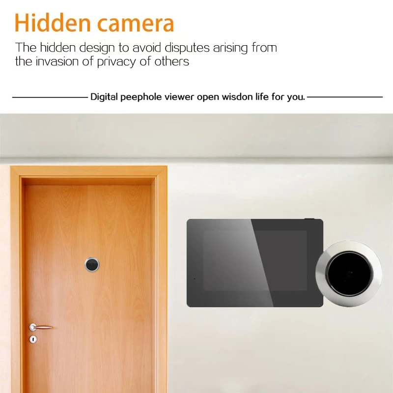 4.3 Inch Doorbell Peephole Digital Door Camera Viewer 145° LCD 100W Pixel HD Smart Home Outdoor Apartment Door Bell Monitor