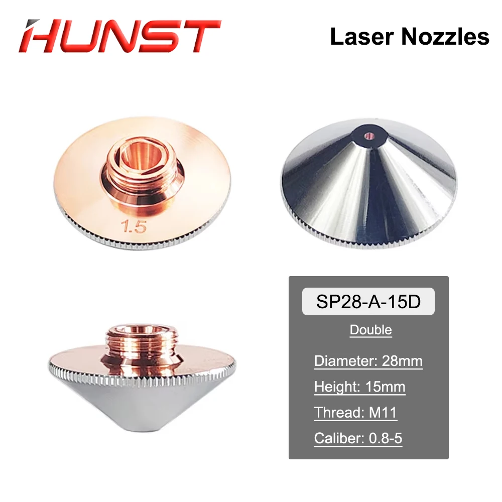 HUNST Laser Nozzle Single Double Layer Dia.28mm Caliber 0.8-5.0 For Raytools Precitec WSX Fiber Laser Cutting Head