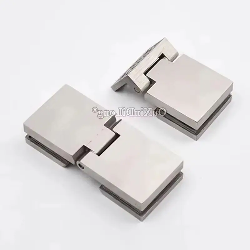 2PCS 304 Stainless Steel Precision Casting Glass Door Hinges Shopping Mall Showcase Cabinet Hinges Display Wine Cabinet Hinges