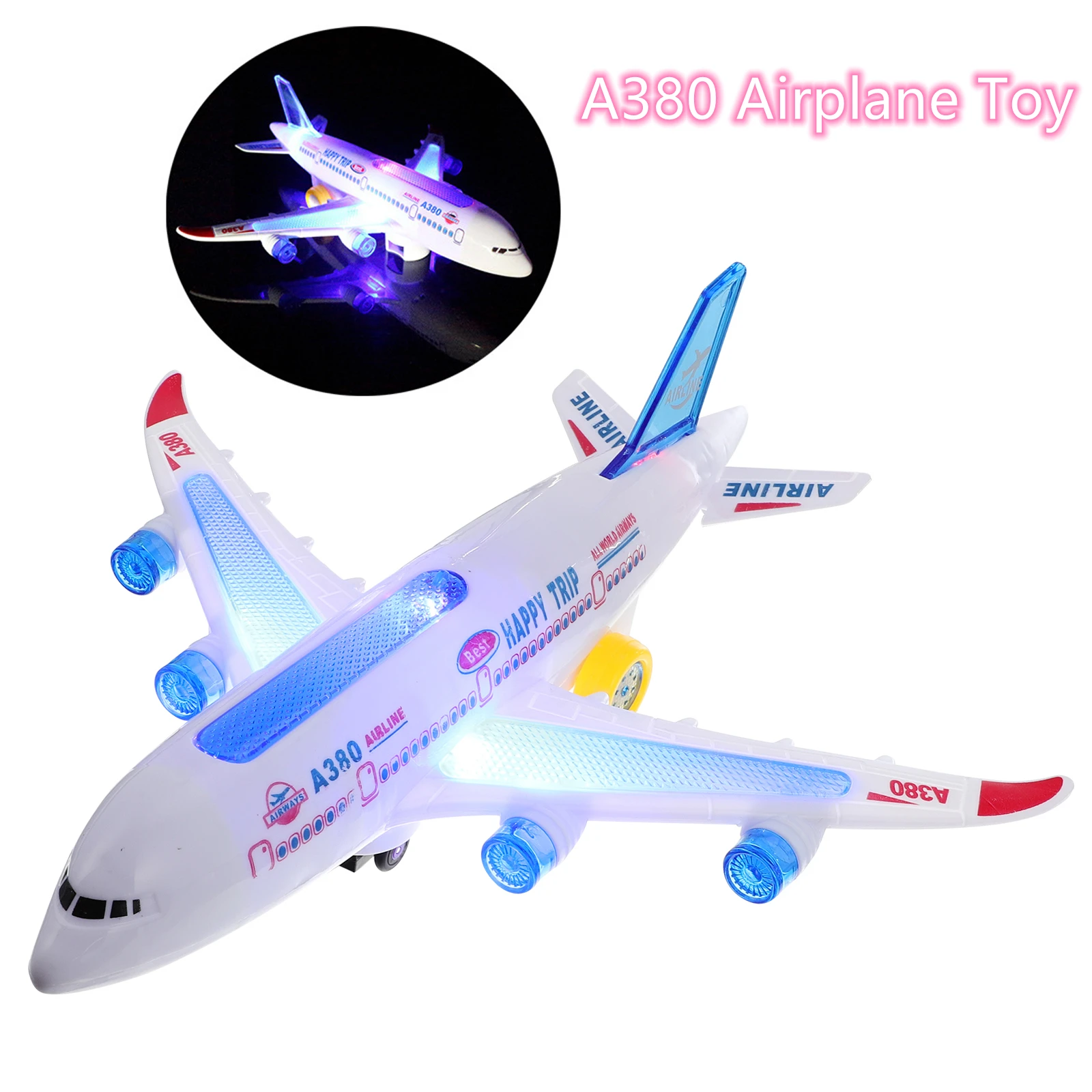 Elektronisches Flugzeugspielzeug mit Musik, Autopilot, Flash-Sound-Flugzeug, automatisches Rotationsflugzeug, pädagogisches Spielzeug, Geschenk für Kinder