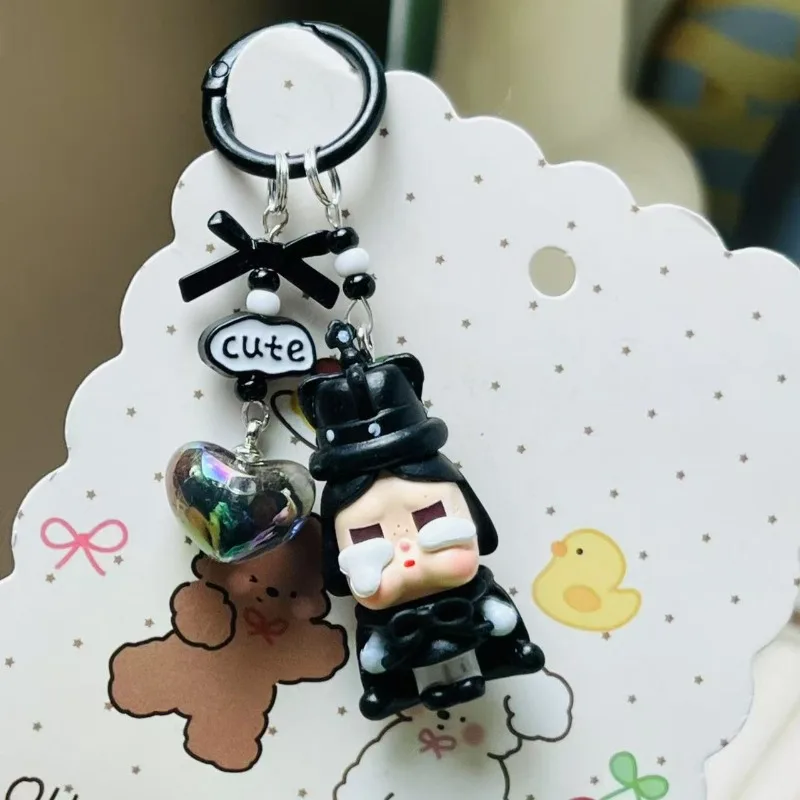 

Mini Crybaby Keychain Doll Couple Keyring Kawaii Cartoon heart Bowknot Mobile Phone Bag Pendant Charms Backpack Decoration Gifts