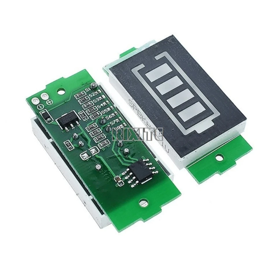 

2 шт., зеленый/синий трехструнный светодиодный индикатор литиевой батареи, плата 1/2/3/4/6/7/8S, модуль дисплея датчика уровня литиевой батареи