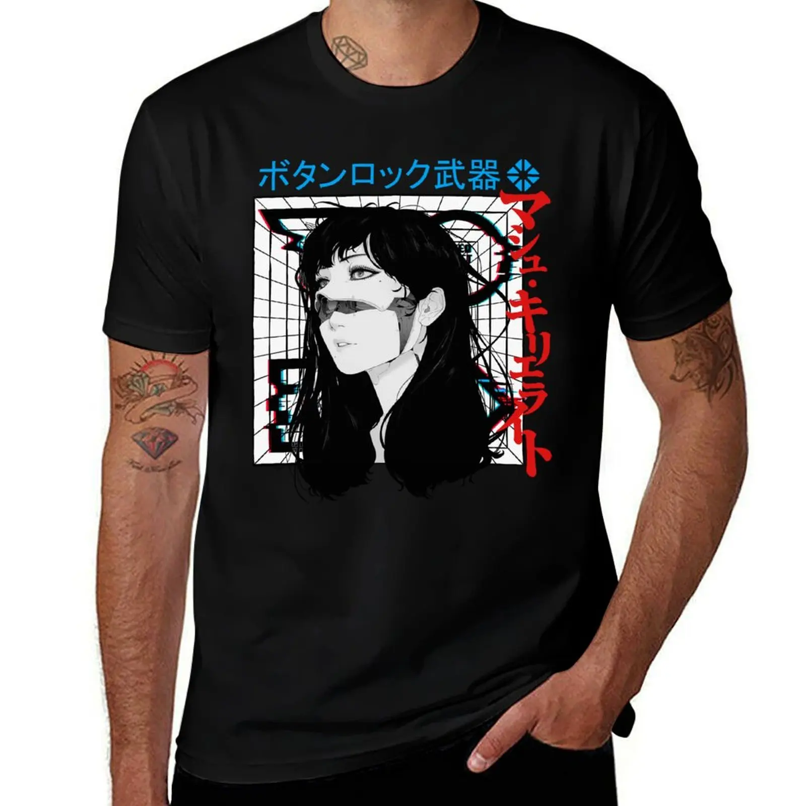 Cyberpunk Cyborg Girl Vaporwave Urban Style T-Shirt Comfortable Daily Wear Tee T-Shirt