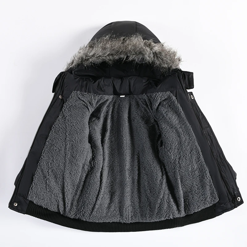 Autumn Winter 2 3 4 Years Baby Boys Jacket Classic Fashion Keep Warm Fur Collar Kids Jacket Hooded Zipper Coat Children Clothing