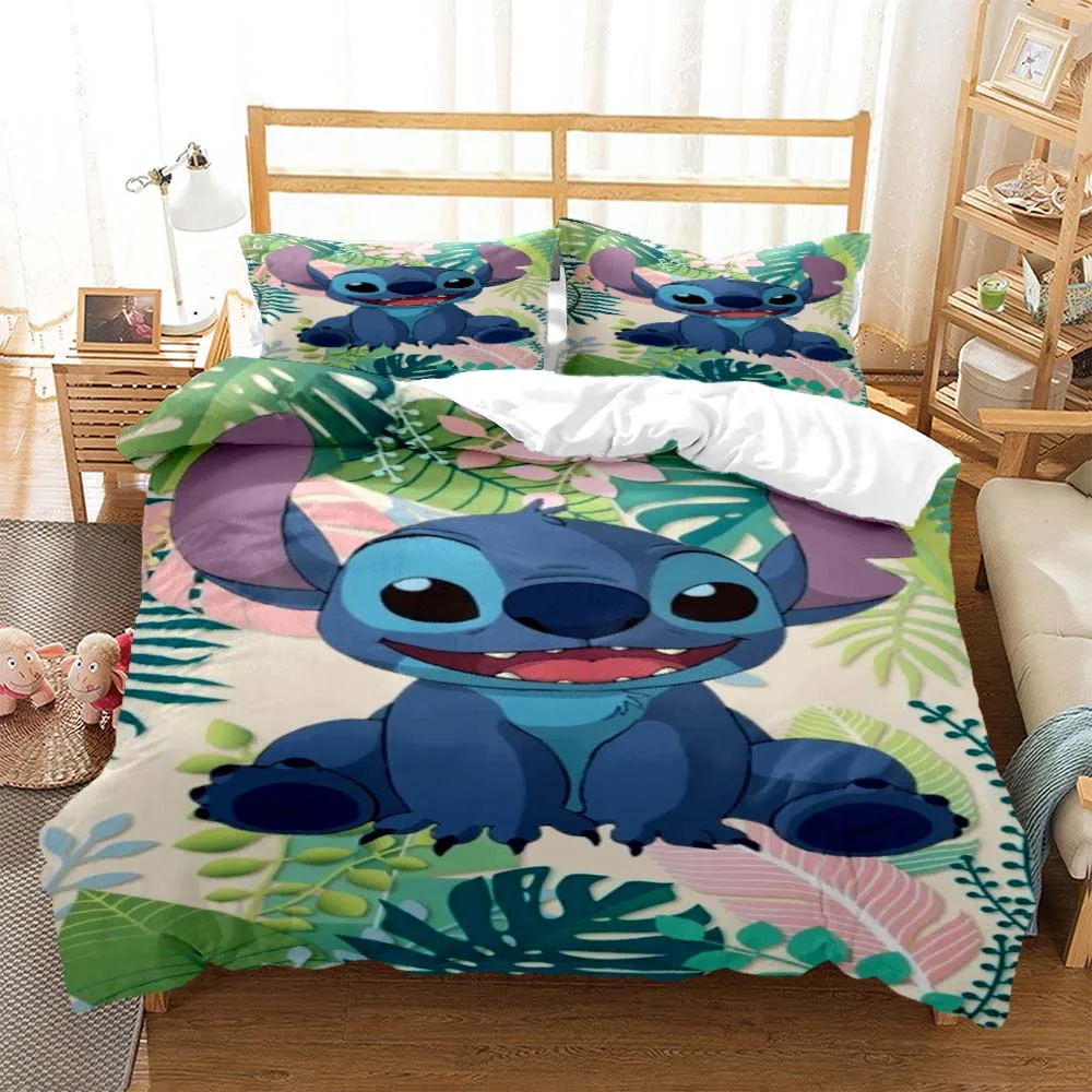 Disney-juego de ropa de cama para niños y niñas, juego de funda de edredón con funda de almohada, ropa de cama de matrimonio y King